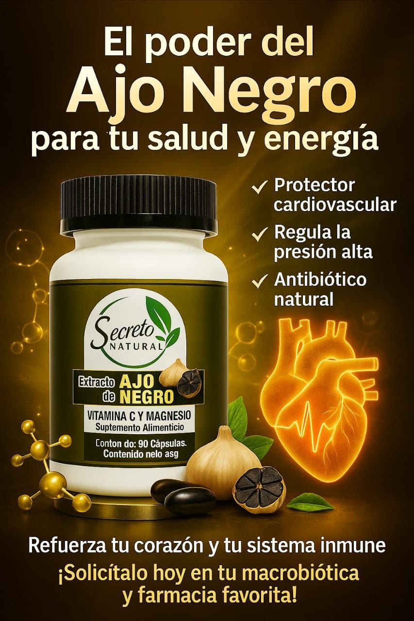 Ajo Negro Secreto Natural Extracto de Ajo Negro con Vitamina C y Magnesio - Herbarium - Imagen 1