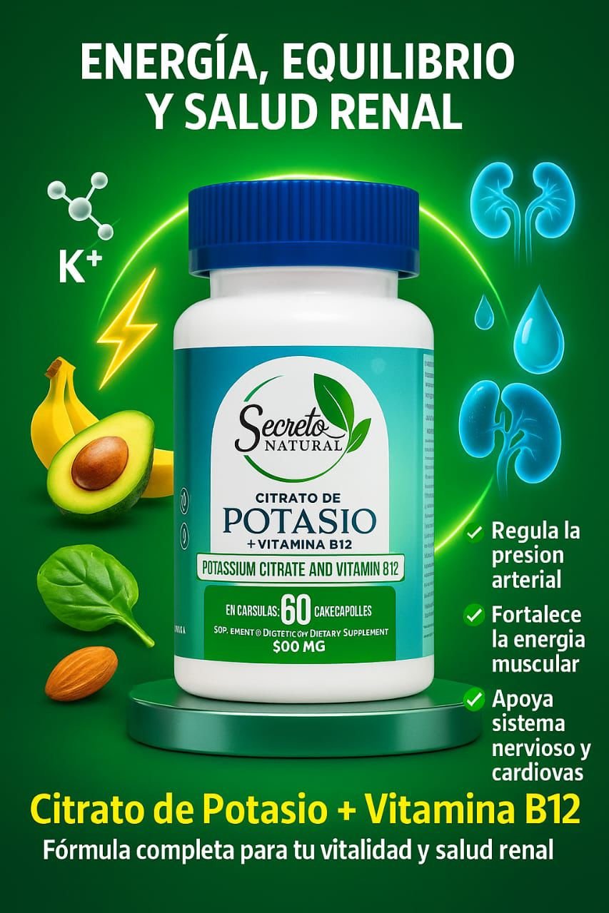Citrato Potasio_SN Citrato de Potasio + Vitamina B12 - Secreto Natural - Imagen 1