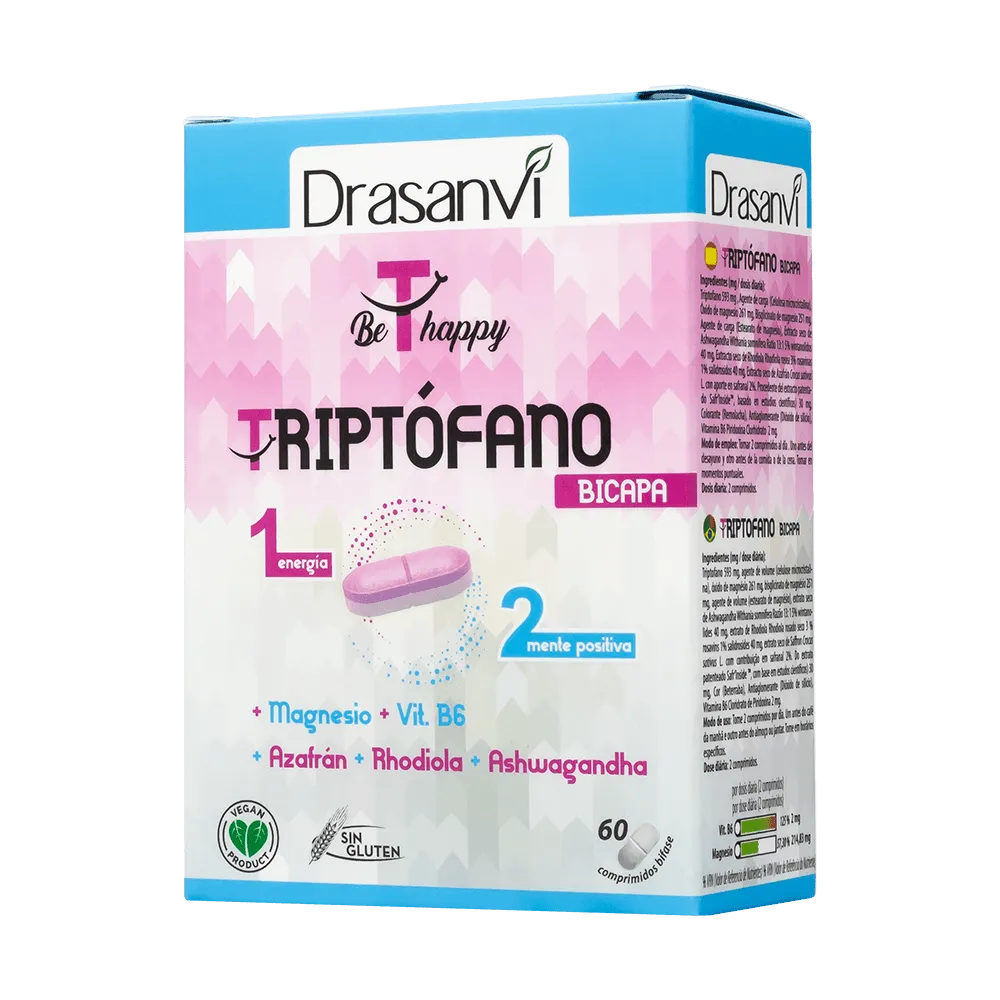 Triptofano_Drasanvi TRIPTOFANO x60 Caps - Magnesio, B6, Ashwagandha, Rhodiola y Azafran - DRASANVI - Imagen 1